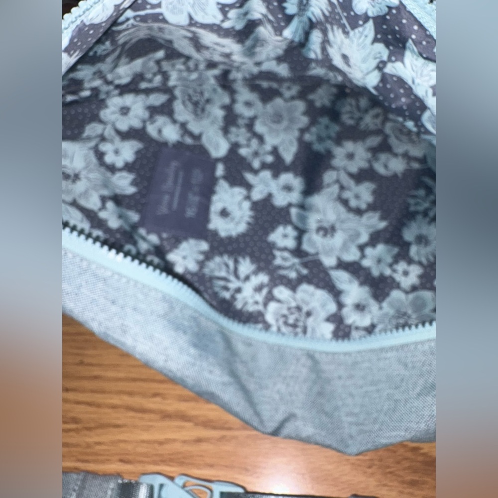 Vera Bradley Gray Sling Bag with Light Blue Accents - Picture 4 of 6
